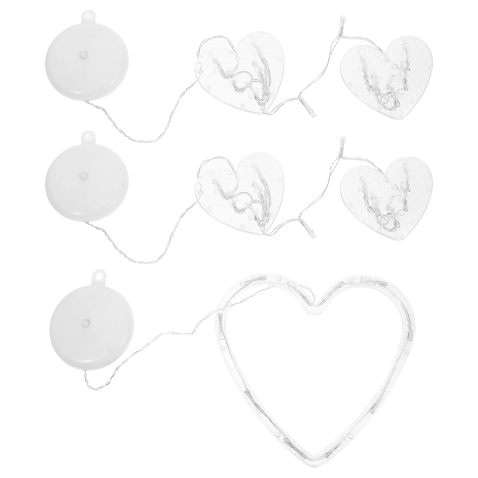 

3pcs Christmas Lamp Deformation Resistant Suction Cup Design Warm Beads Energy Saving Long Life Holiday Decor LED