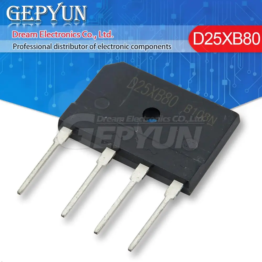 5pcs Bridge rectifie D25XB80 D25SBA80 25A 800V Flat Bridge