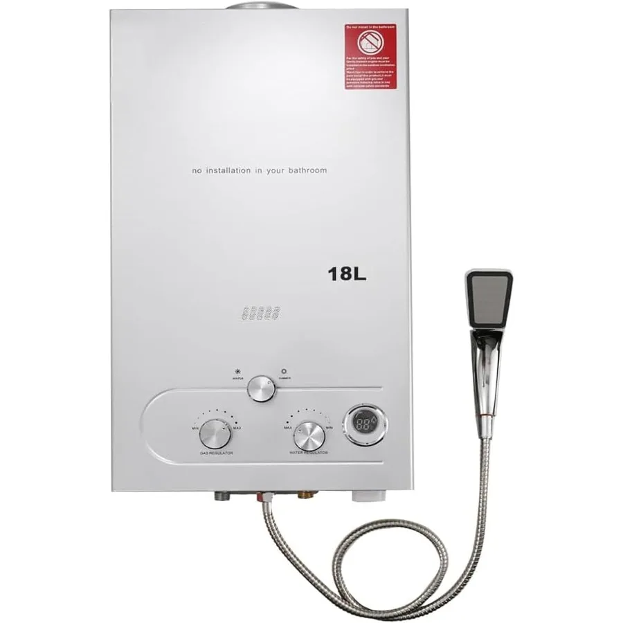 

18л безрезервуарный водонагреватель, сжиженный газ, пропановый газ, 4,8 галлонов в минуту, уличный портативный водонагреватель, мгновенный водонагреватель с защитой от перегрева