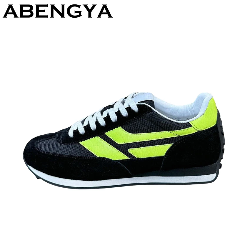 

2025 Autumn Multicolor Lace Up Casual Sneakers Men Thick Sole Suede Patchwork Flat Shoes Male Comfort Walk Runner Shoes Hombres