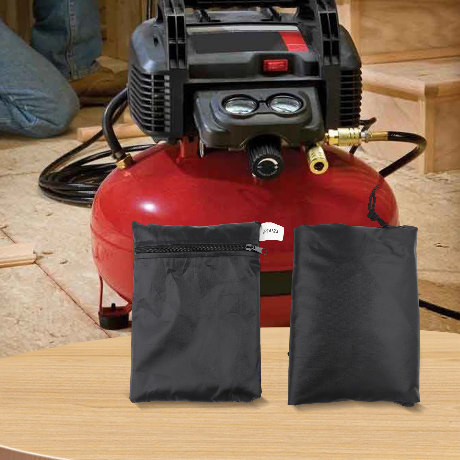 Waterproof Protective Cover for 8 Gallon Portable Pancake Air Compressor with Adjustable Drawstring and Carry Handle