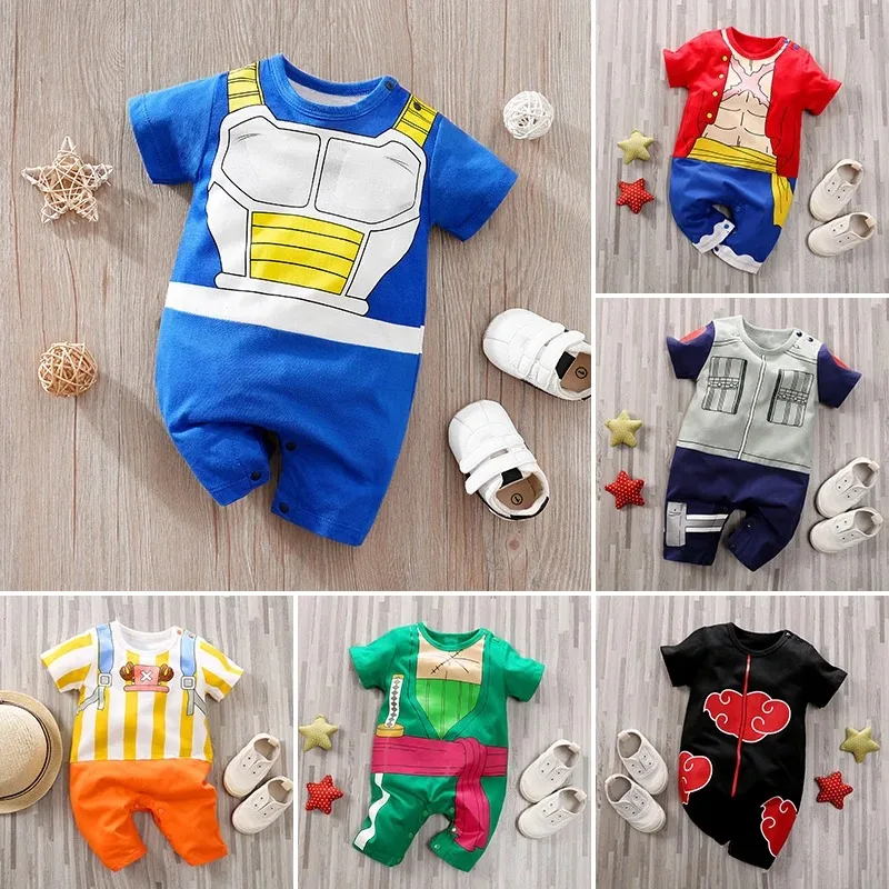 

Newborn Clothing Handsome Anime Role Play Cotton Comfortable Soft Boys And Girls 0-18 Summer Short Sleeved Baby Jumpsuit