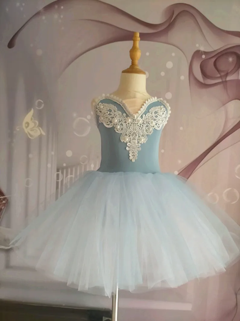 Tutú profesional blanco para niñas y mujeres, Vestido largo de tul para Ballet, vestido de fiesta de bailarina, disfraces de baile de Ballet para niñas