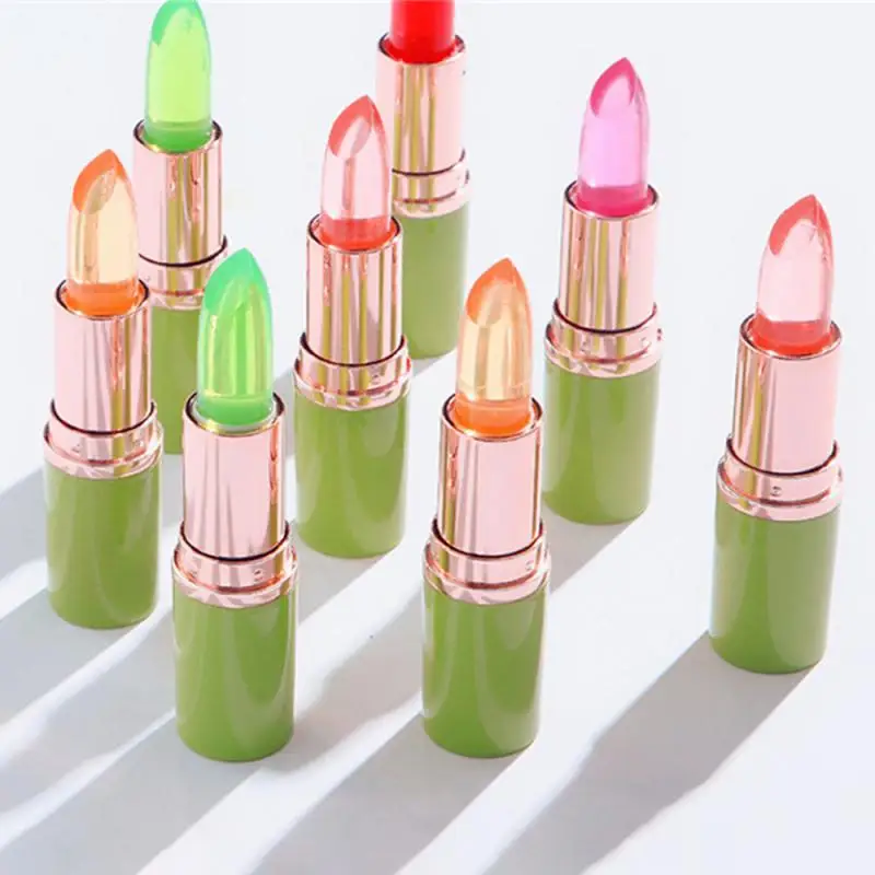 3PCS Natural ALOE VERA Temperature Change Color Jelly Lipstick Long Lasting Moistourizing Lip Makeup Lip Balm Lip Gloss