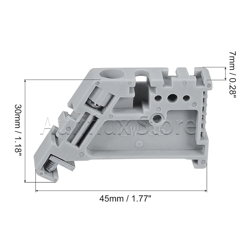 DIN Rail End Stopper Bracket 35mm, Screw Clamp Terminal Block End Cover, Grey, EW/35 (10pcs/20pcs)