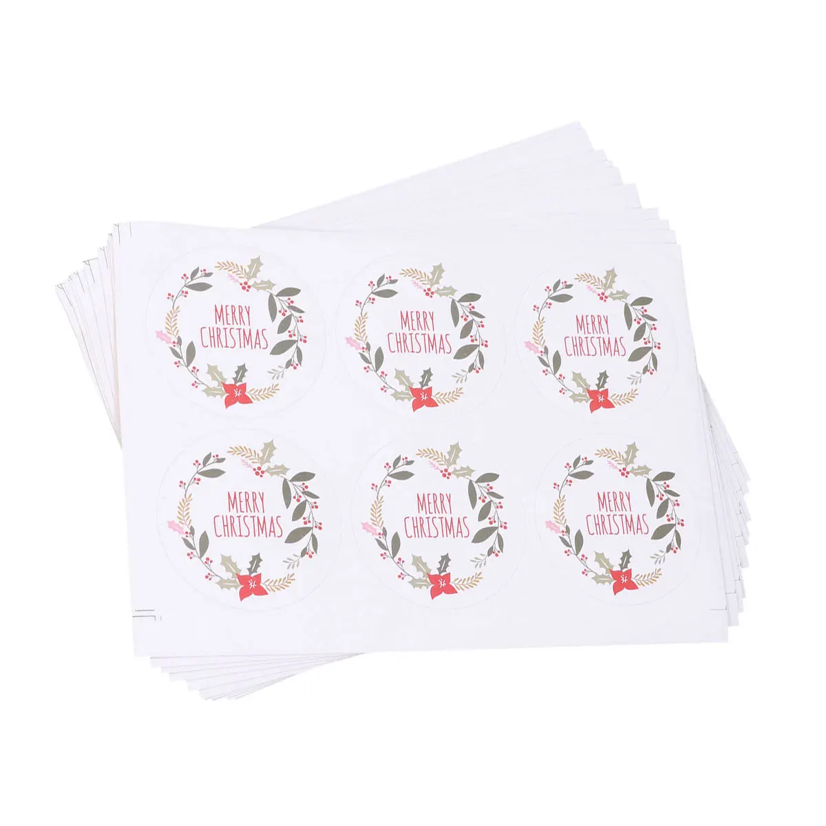 

60pcs 10 Sheets Christmas Floral Stickers Self-Adhesive Sealing Labels For Envelopes Packaging Bags Wrapping Crafts Decor Baking