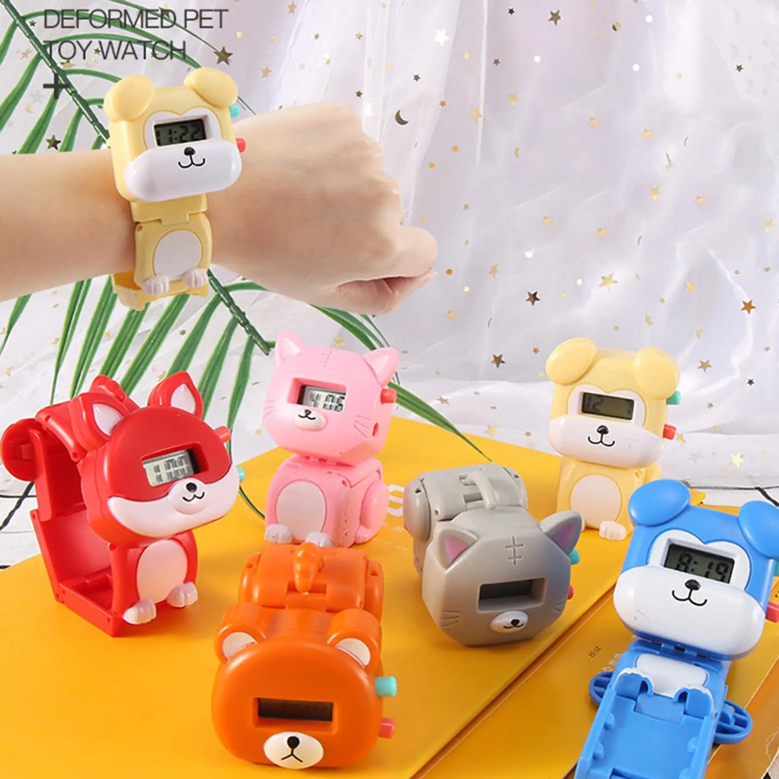 Animal Deformation Watch Toys Digital Educational Toy for Kids Interactive Learning Gift for Boys and Girls