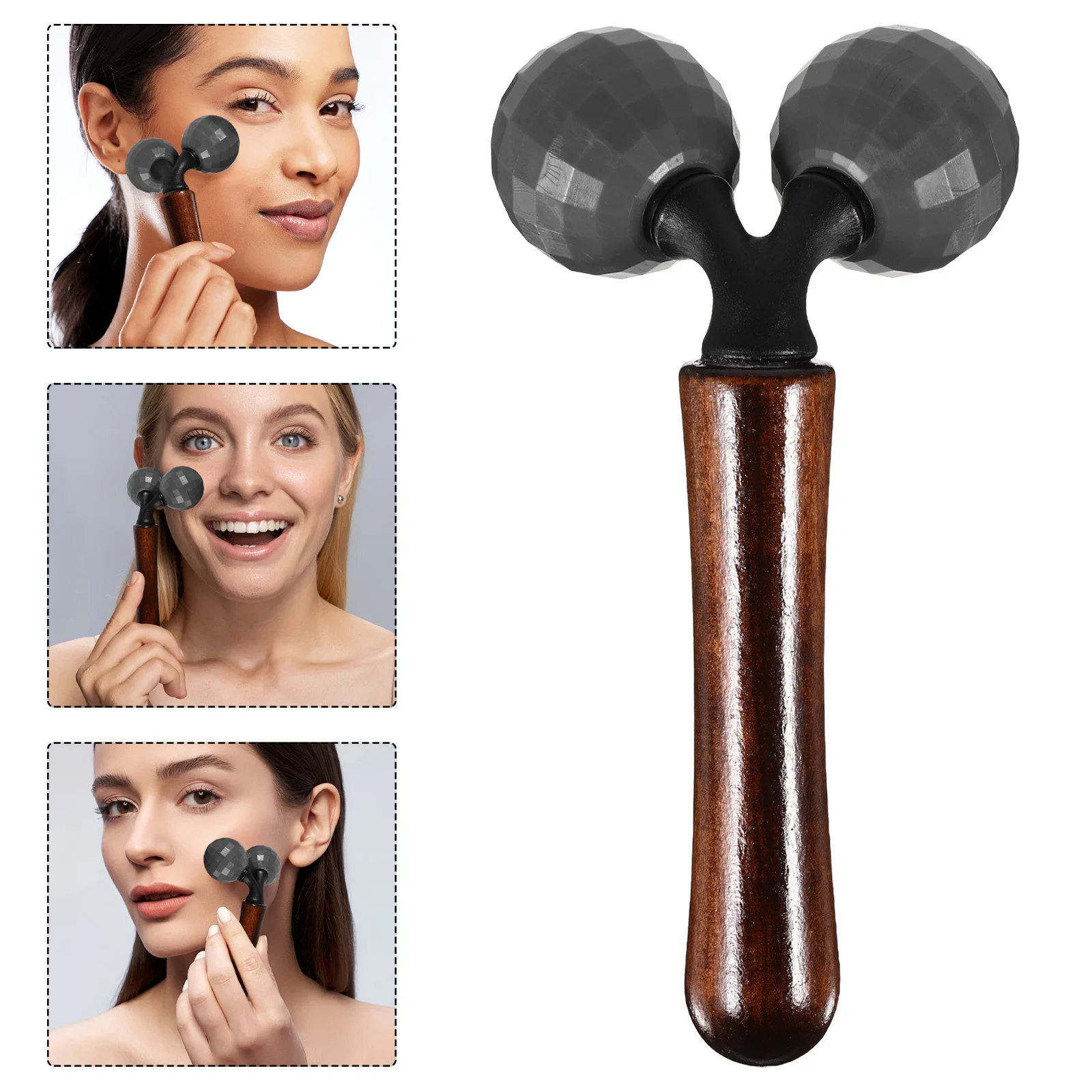 

Portable V Shape Face Massager Handheld Facial Lift Roller Muscle Tightness Relief Tool for Neck Shoulder Home Office Use
