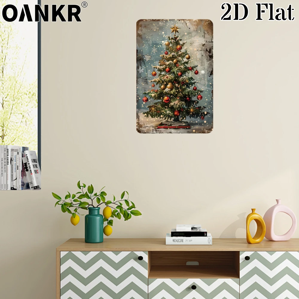 Christmas Winter Metal Tin Sign Christmas Tree & Winter Outdoor Decorations Bedroom Decor Wall Art Decoration Home Accessories