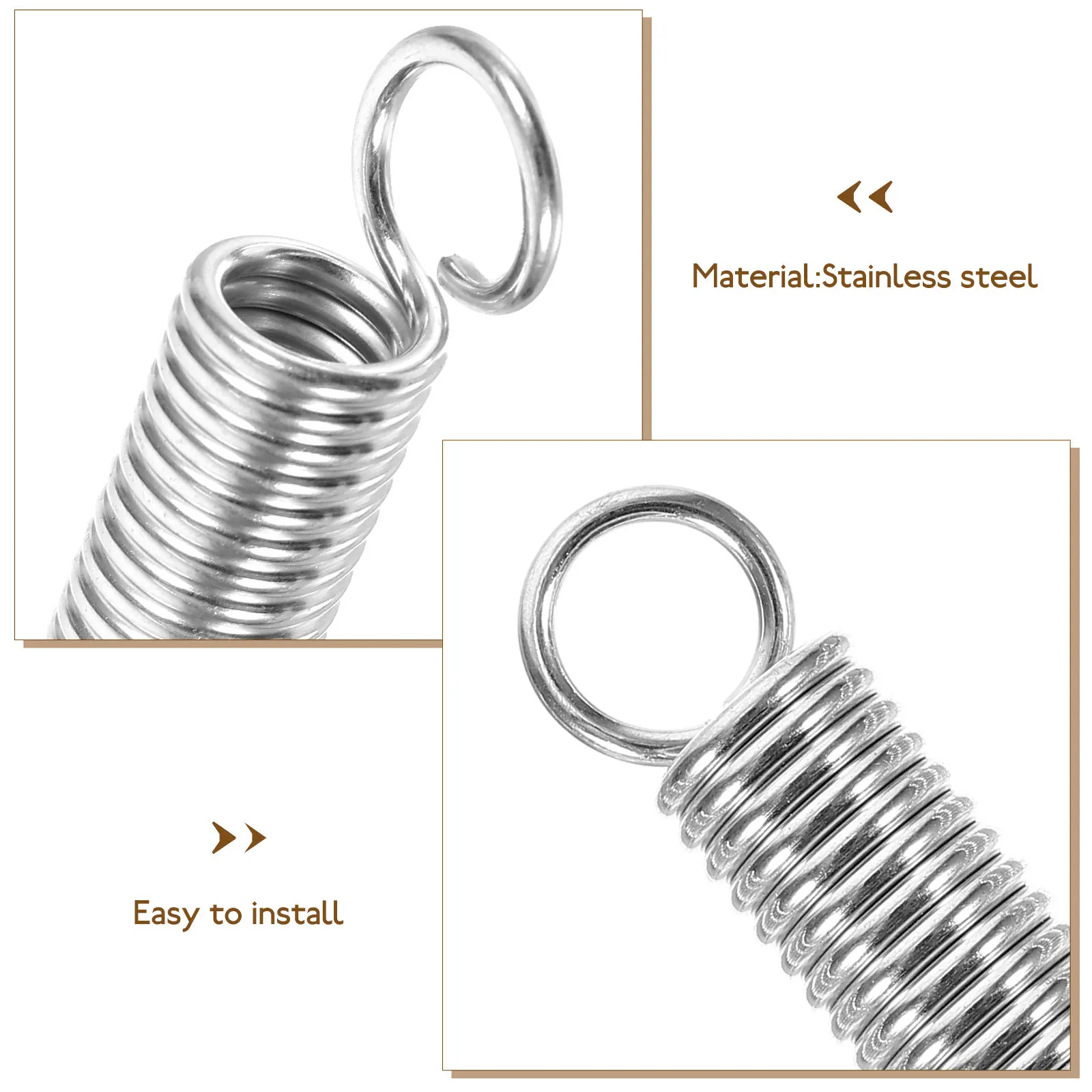 10Pcs Resilient Stainless Steel Extension Spring Dual Hook Tension Spring for Ev Support Brackets Mechanical Compression Springs