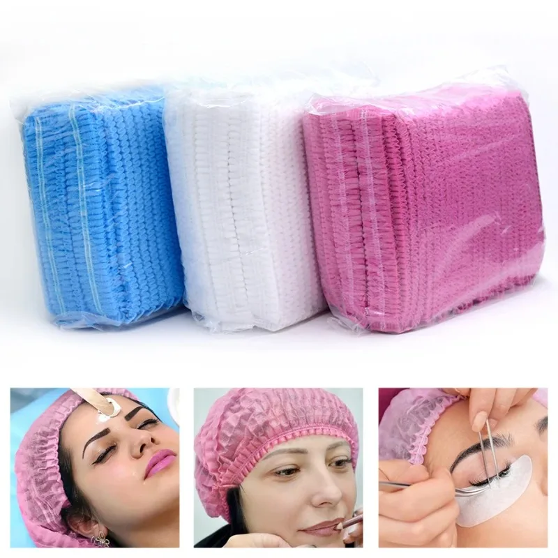 10Pcs Disposable Non Woven Fabric Hat For Eyelash Extension Makeup Hair Net Caps SPA Hair Salon Sterile Hats Supplies