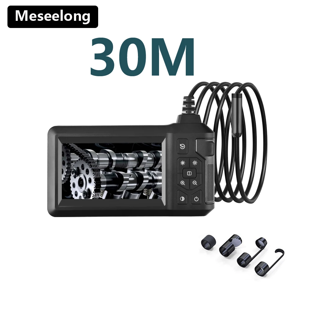 camera-endoscopique-industrielle-30m-ecran-ips-43-pouces-hd1080p-cable-rigide-endoscope-d'inspection-des-egouts-etanche-ip67-2000mah