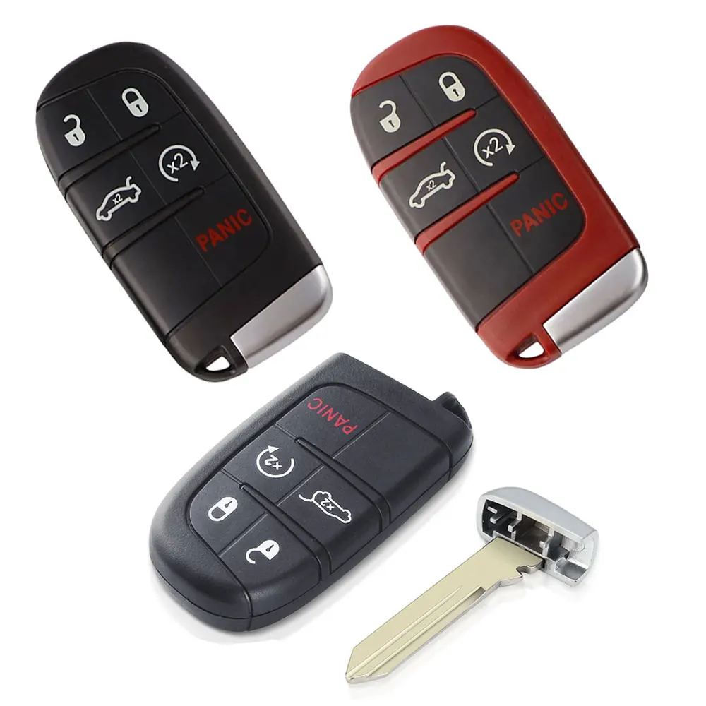 5 Button Smart Remote Key Shell For Jeep Renegade Compass Cherokee for Dodge Ram 1500 Journey Charger Challenger Chrysler 1500