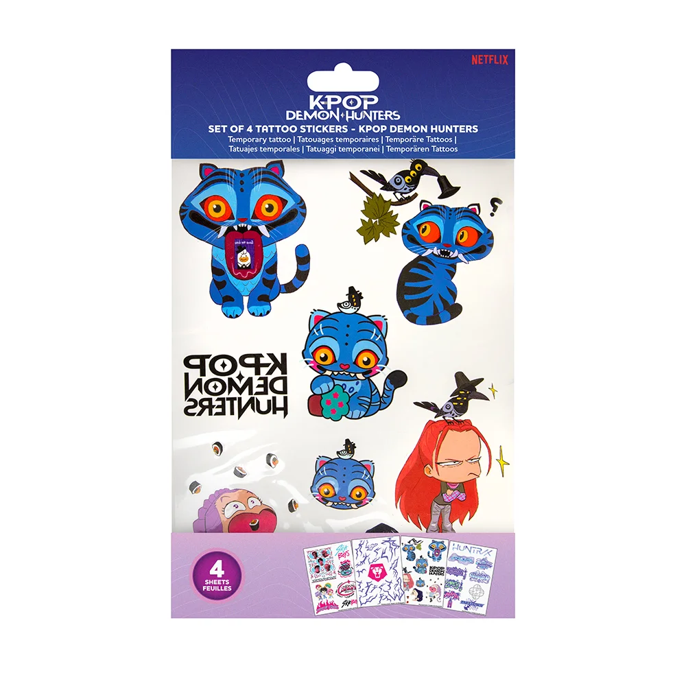 Kpop Demon Hunters Officially Licensed Tattoo Stickers Azaz Boys Characters Collection Gift Set