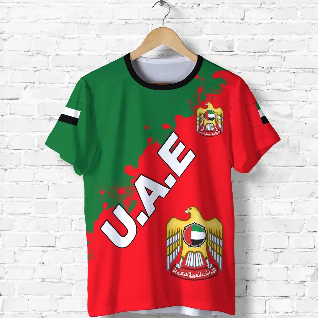 New Arab Emirates Flag Grapic T Shirts Jersey Men's Sports Tees Street Oversized Tops Unisex Casual Short Sleeve Loose T-shirt