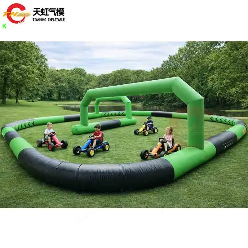 Envío Rápido, Pista de Carreras Inflable Gigante de 6x6m para Coches Didi, Arena de Carreras de Caballos para Niños en Venta