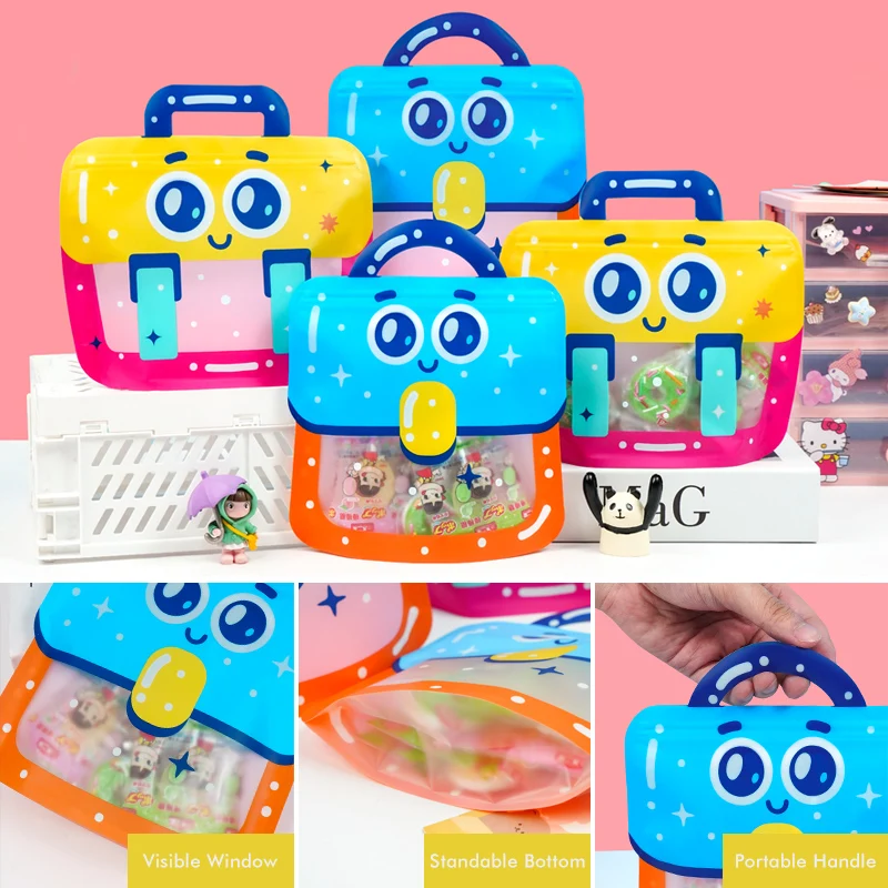 20/50Pcs Children's Day Birthday Party Gift Pouch Gift Bag Food Grade Cartoon Portable Macaron Color Graduation Sealing Pockets