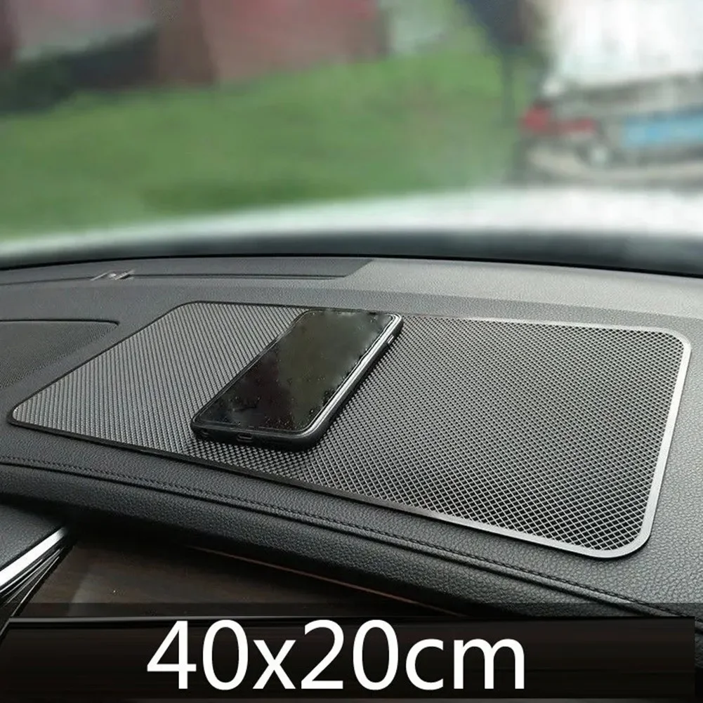 Tapis antidérapant en caoutchouc noir, 1 pièce, tapis de poignée antidérapant pour téléphone portable GPS, support de tableau de bord de voiture, 40x20CM/13x7cm