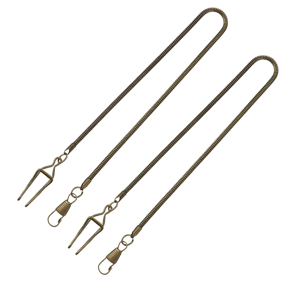 

2 Pcs Pocket Watch Chain Fob Watches for Men Hanging Waistcoat Vintage Hip Hop Belt