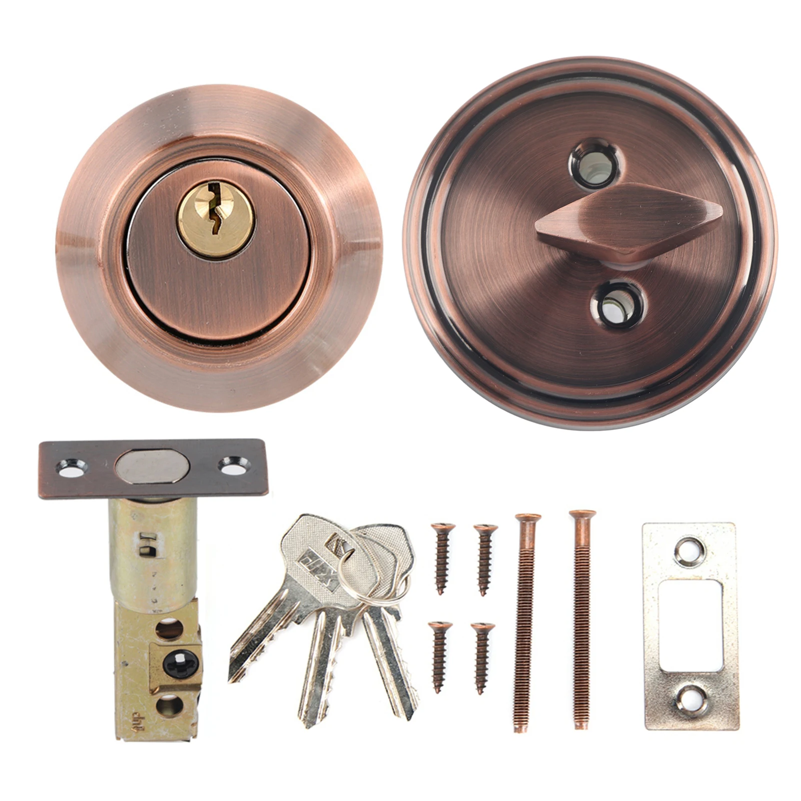 

Замок безопасности с замком для комнаты, одноцилиндровый замок из нержавеющей стали, одноцилиндровый безопасный противоугонный замок для двери спальни с ключами