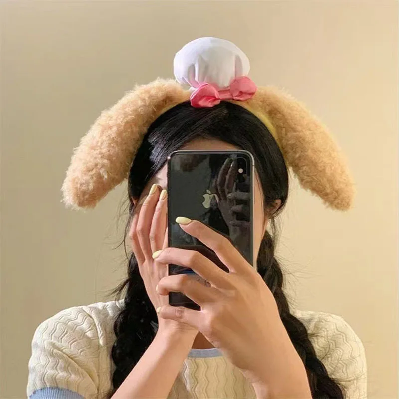 Kawaii سانريو أفخم عقال بلدي ميلودي سينامورول أنيمي لطيف الكرتون أفخم الأذن عصابة رأس إكسسوارات الشعر فتاة هدية الكريسماس #4