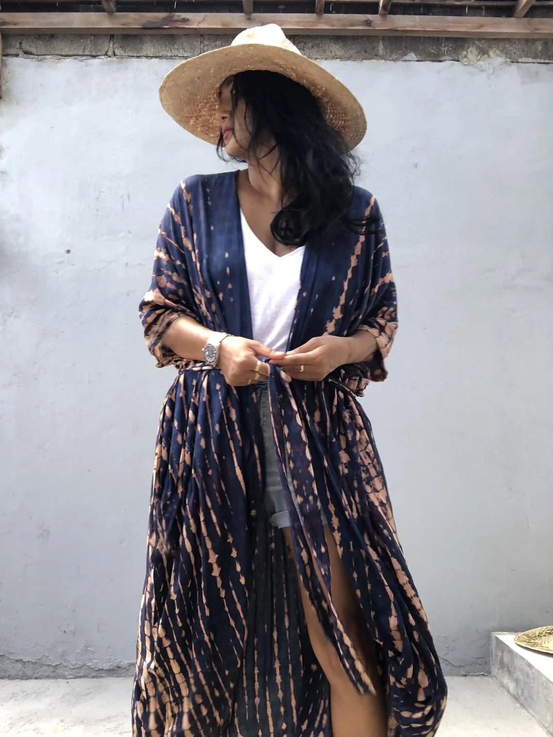 Verão praia cover ups vintage impresso com cinto quimono banho longo cardigan casual solto beachwear outfits maiô cobre robe