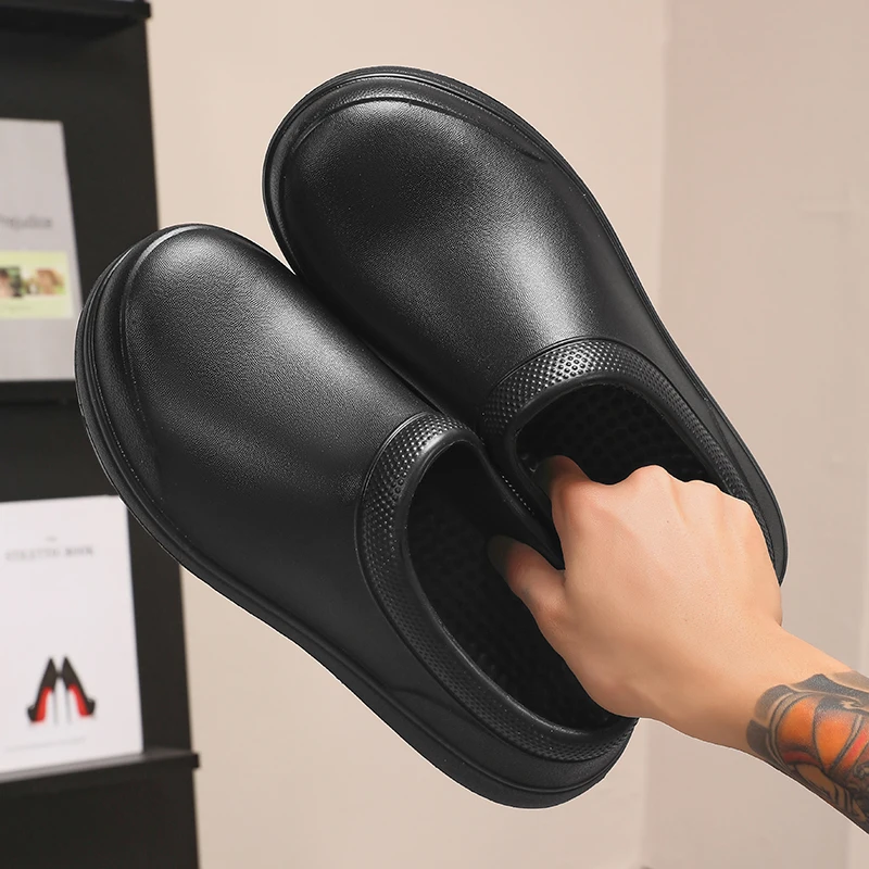 Rain Boots Kitchen Slippers Men Women Clogs Non-slip Waterproof Oil-proof Work Shoes Garden Nursing Resistant Cook Chef Shoes
