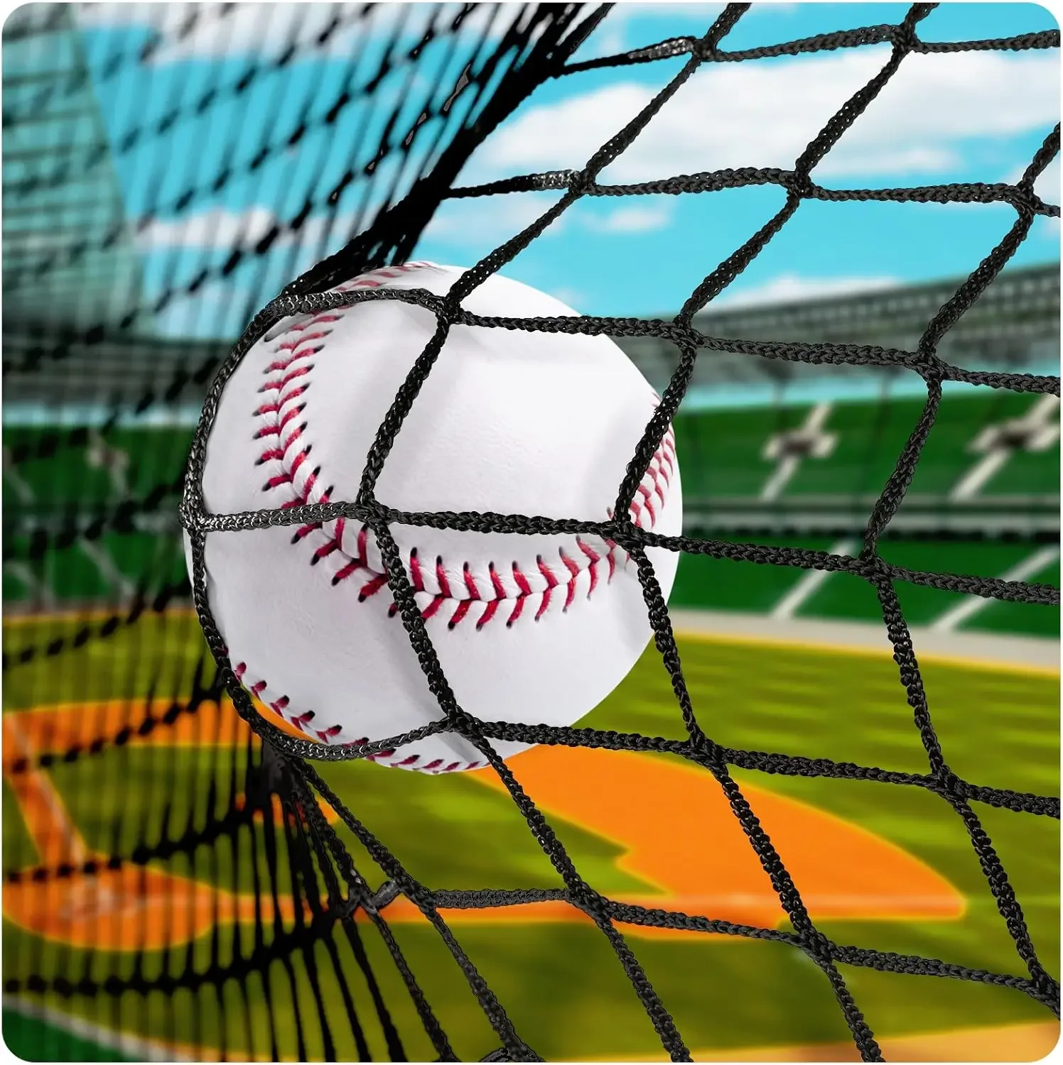 Net Baseball Nets, Baseball Softball Backstop Nets with 33 feet Nylon Rope, Heavy Duty Hitting Practice for for Backyard,G