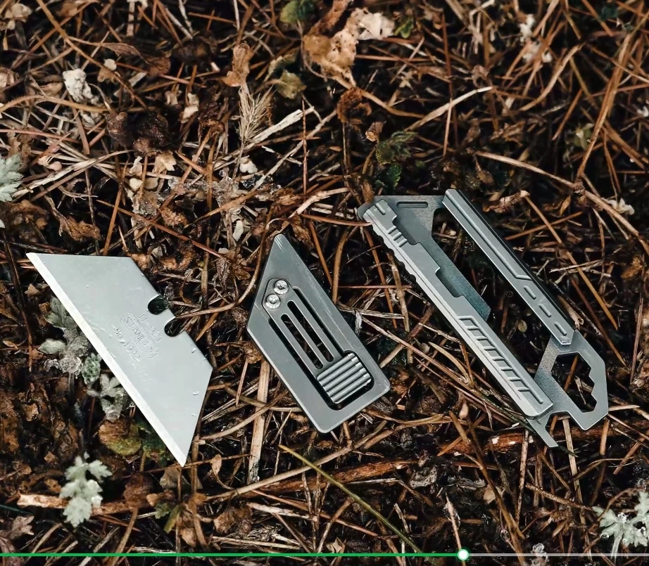 Titanium Utility Knife Replaceable SK5 Blade Multifunction Portable Wrench Crowbar Gadget Outdoor Campin Bottle Opener EDC Tool