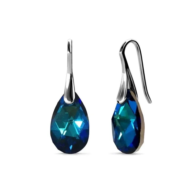 

Daisini 925 Sterling Silver Water Drop Ear Hook Earrings Using Swarovski Austrian Crystal Jewelry for Women Mother Gifts