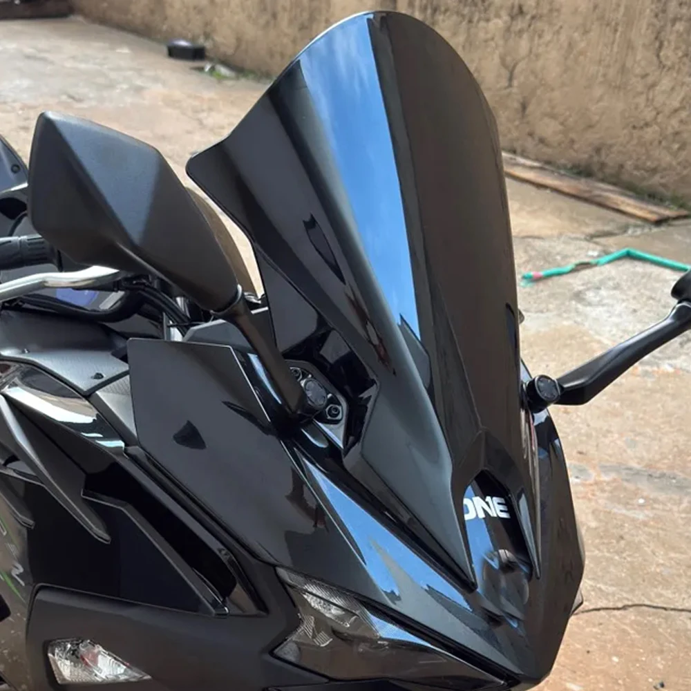 For Kawasaki Ninja 500 Windscreen Motorcycle Windshield Touring Racing Screen Wind Deflector Raised Visor Fairing Z500 2024 2025