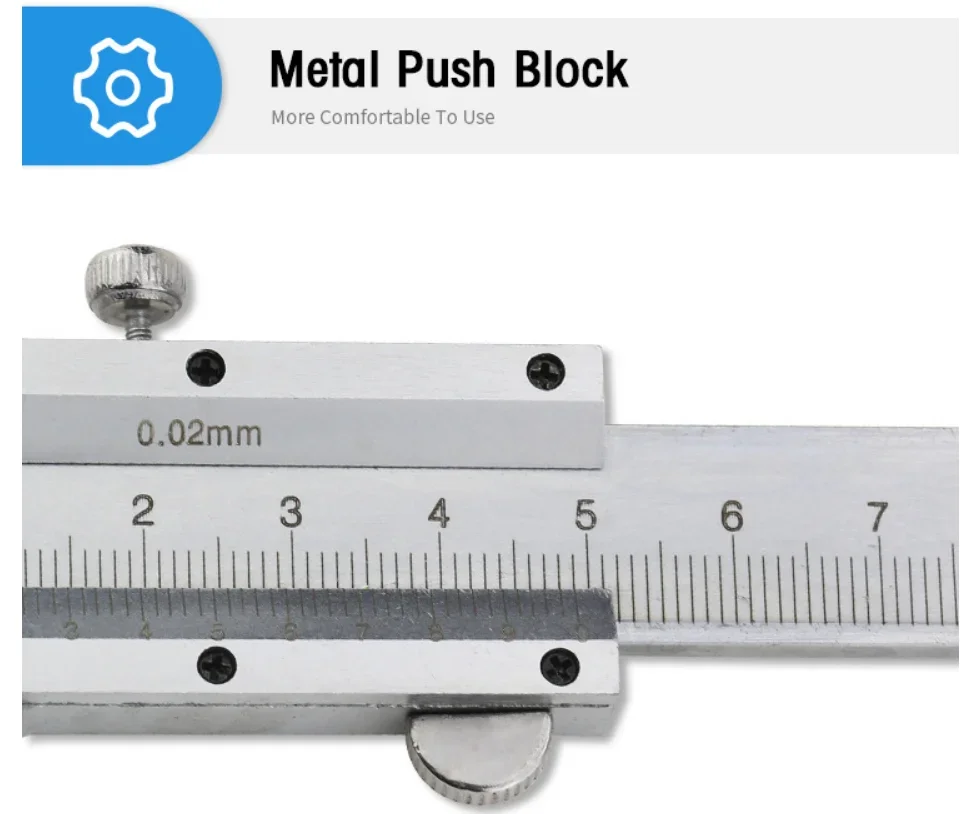 Suwmiarka z noniuszem ze stali nierdzewnej 0-150 mm Śruba blokująca Suwmiarka z noniuszem ze stali nierdzewnej firmy BeBosLook