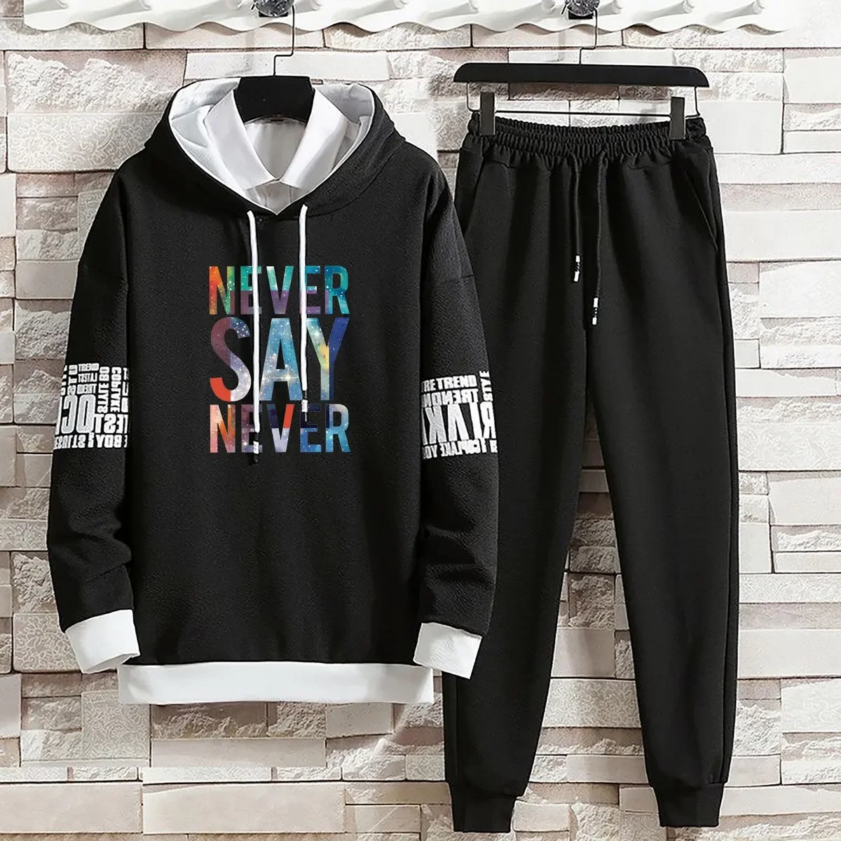 Summer Autumn Suits Hoodies Set Pants Pullover Hat Casual Clothing for Men Hood  Print Sweaterhoodie Men New Top Long Sleeves