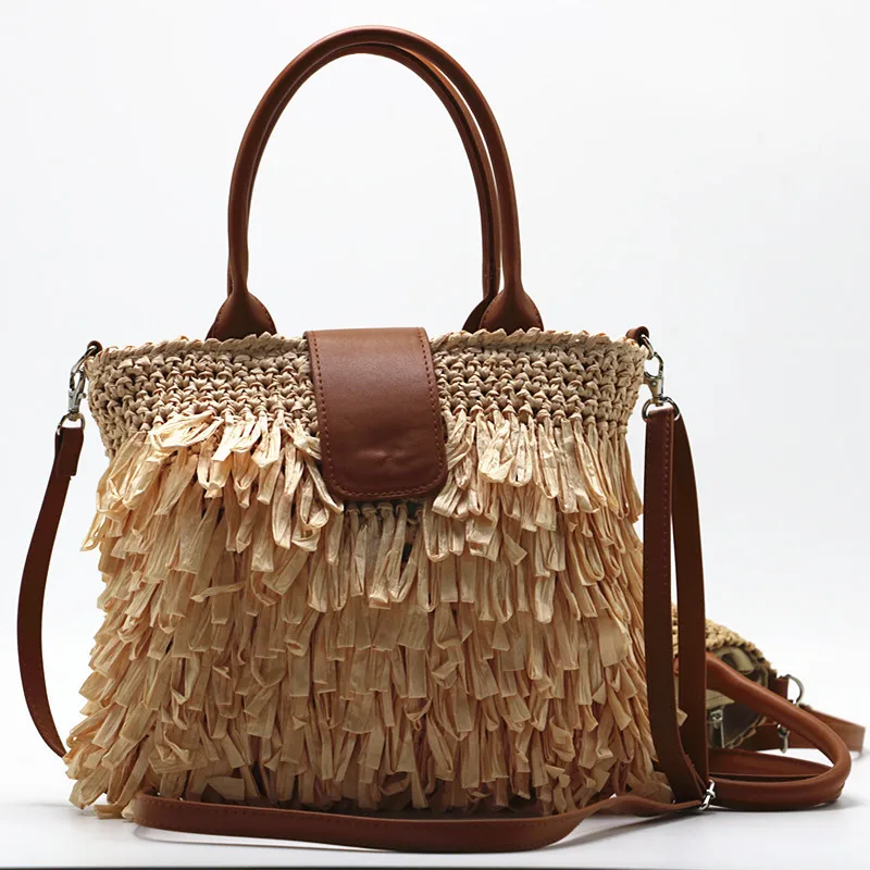 2022 Summer Straw Bag for Women Hand Woven Shoulder Bag Boho Handbag Women Crossbody Bag New Style Purses and Handbags