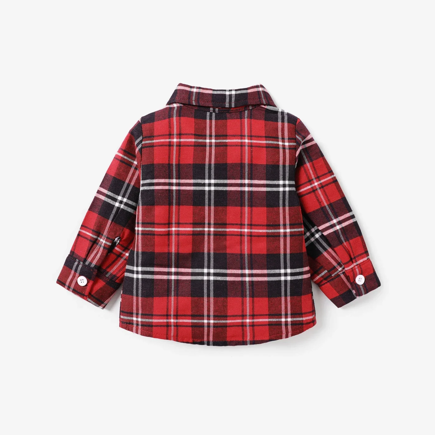 PatPat Baby Boy/Girl Classic Grid/Houndstooth Collar Long Sleeves Shirt  Full print  Classic Suitable for Autumn Season