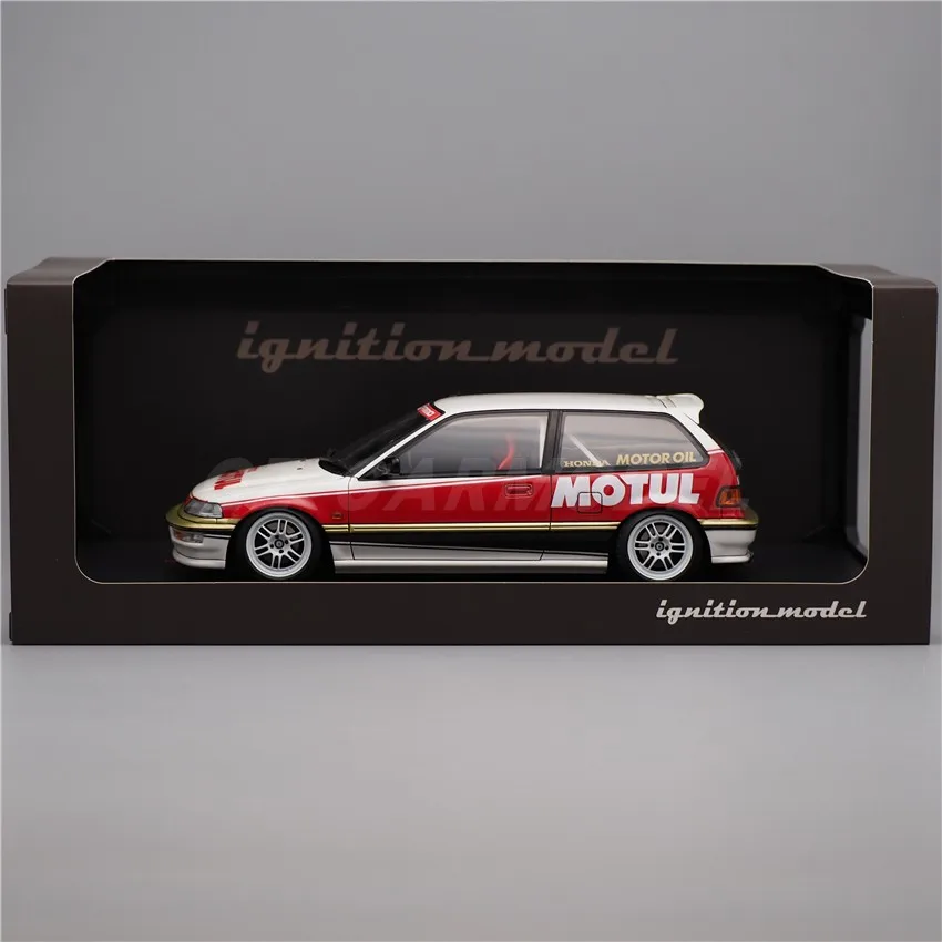 IG 1:18 CIVIC EF9 SiR Bianco/Rosso IG3123 JDM Simulazione Edizione Limitata Resina Metallo Statico Modello di Auto Giocattolo Regalo