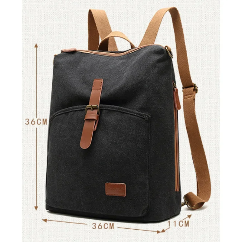 Chikage Korean Fashion Casual Exquisite Backpack Women's Retro Canvas Computer Backpack Simple Leisure Unisex Small Backpack