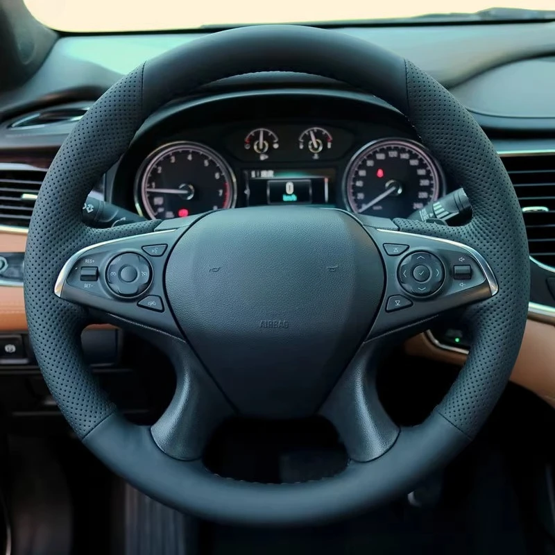 

Hand-Stitched Non-slip Breathable Durable Nappa Leather Steering Wheel Cover For Buick Lacrosse Car Interior Accessory