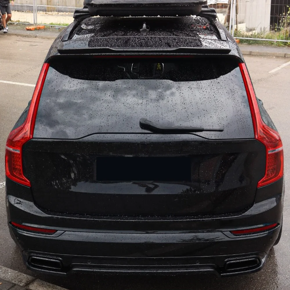 For 2016-2024 Volvo XC90 MK2 T5 T6 T8 D4 D5 B5 R-Design Gloss Black Max Style Rear Tailgate Roof Spoiler Top Wing Cover Body Kit