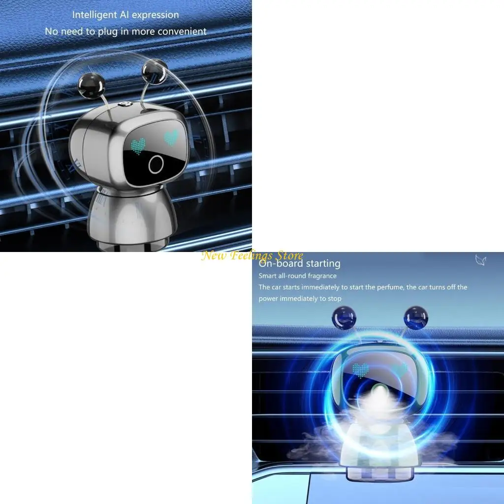 

J6BF Long Lasting Car Fragrances Diffuser Robot Shaped Air Freshener Clip for Vehicles