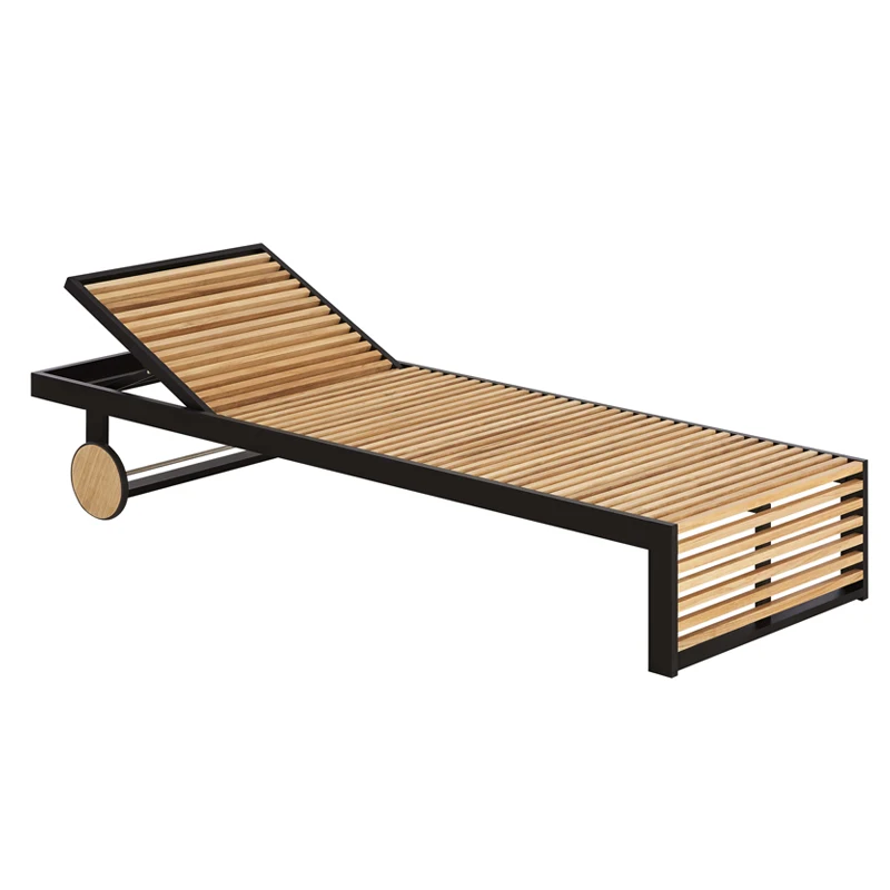 xx-Modern Outdoor Lounge Chair for Leisure Waterproof Wood for Sun Room Courtyard Open-Air Pool Seaside Beach-for Sun Bathing^
