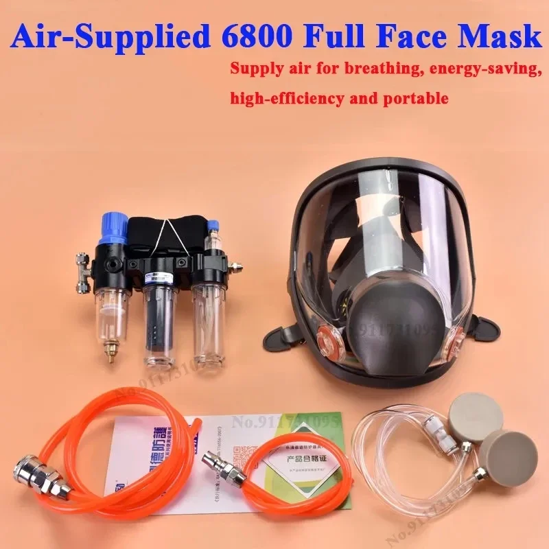 Air-Supplied 6800 Gas Mask Dust Filtration SystemChemical Paint MaskFull Face MaskAir Filtration System