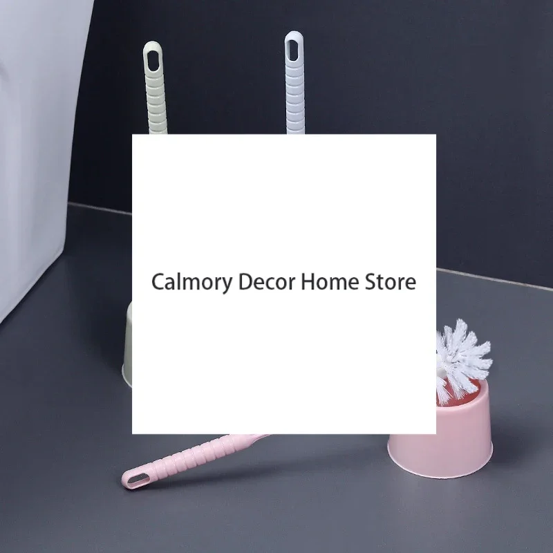 Toilet Cleaning Brush with Base Set Household Long Handled Toilet Brush Plastic Round Head Non Dead Corner Toilet Brush
