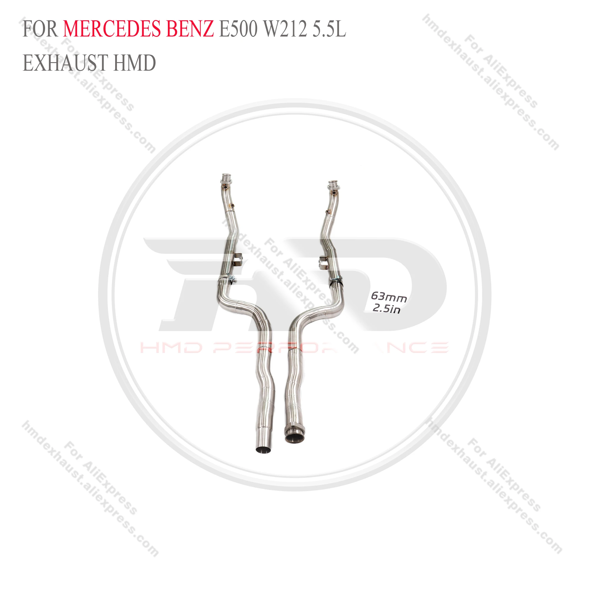 

Даунпайп для Mercedes Benz E500 W212 5.5L 2009-2011 без теплозащитного экрана HMD Выхлопная система Сертификация качества