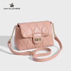 David Jones New Hundred Crossbody Ladies Cover Bag PU Leather Trend Small Square Bag Chain Shoulder Armpit Bag