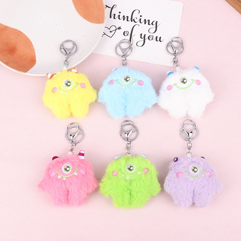 

1Pc Creative Cute Plush Stuffed Monster Keychain Cartoon Plush Pendant Girl Costume Key Bag Personality Accessories