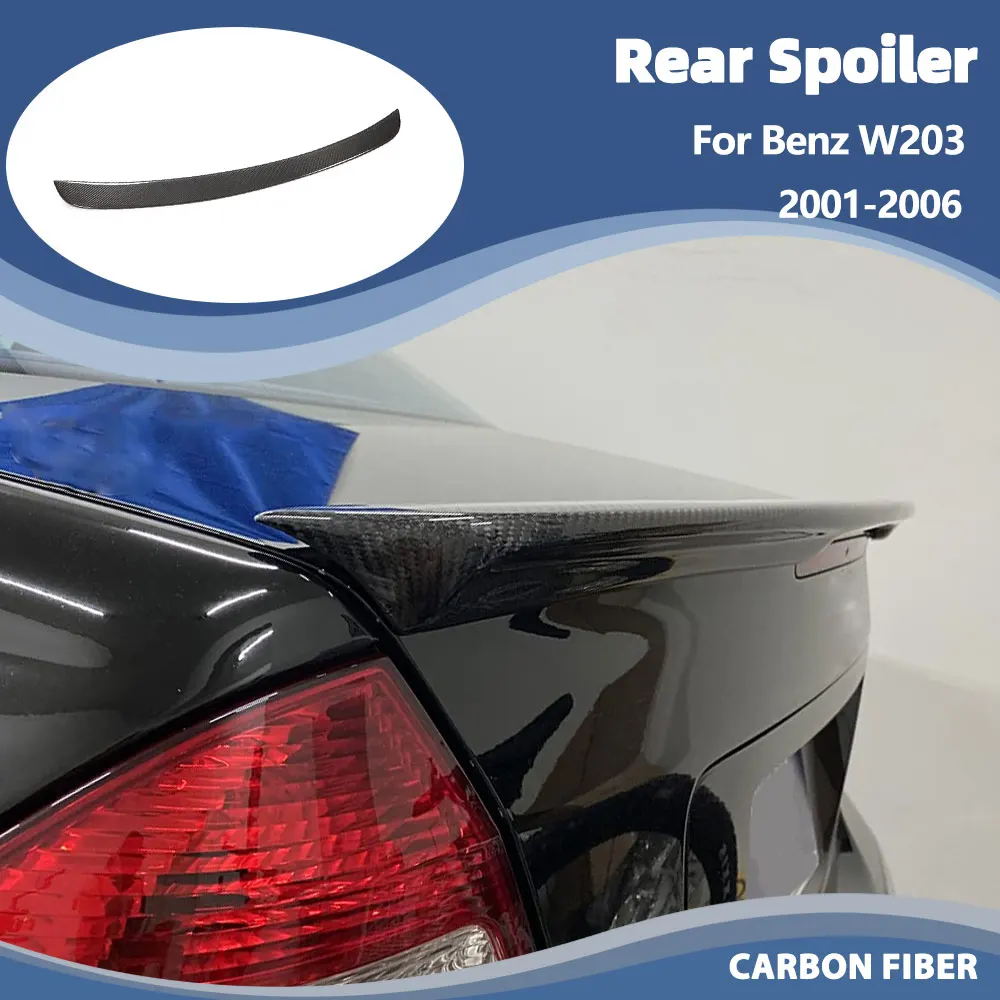 

Задний спойлер багажника из углеродного волокна для Mercedes Benz C Class W203 C240 C320 C55 2001-2006, задний спойлер, крыло, губа