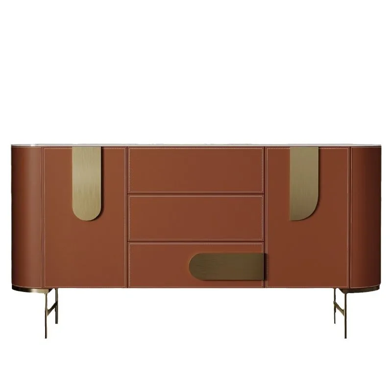 

Italian style, light luxury, side cabinet, saddle skin, rock slab, entrance, living room, partition