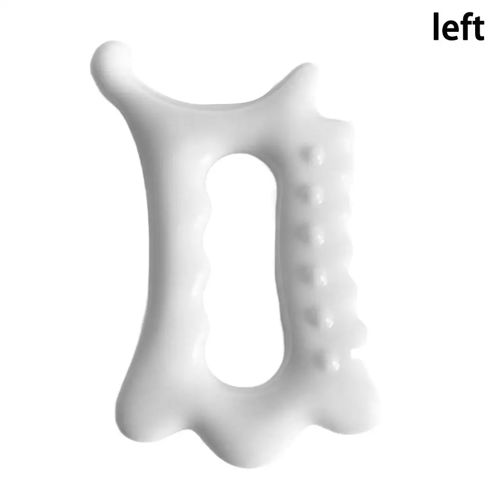Ergonomic Body Gua Sha Scraping Massage Tool White Resin Multi Sided Massager for Office Workers and Home Spa Care