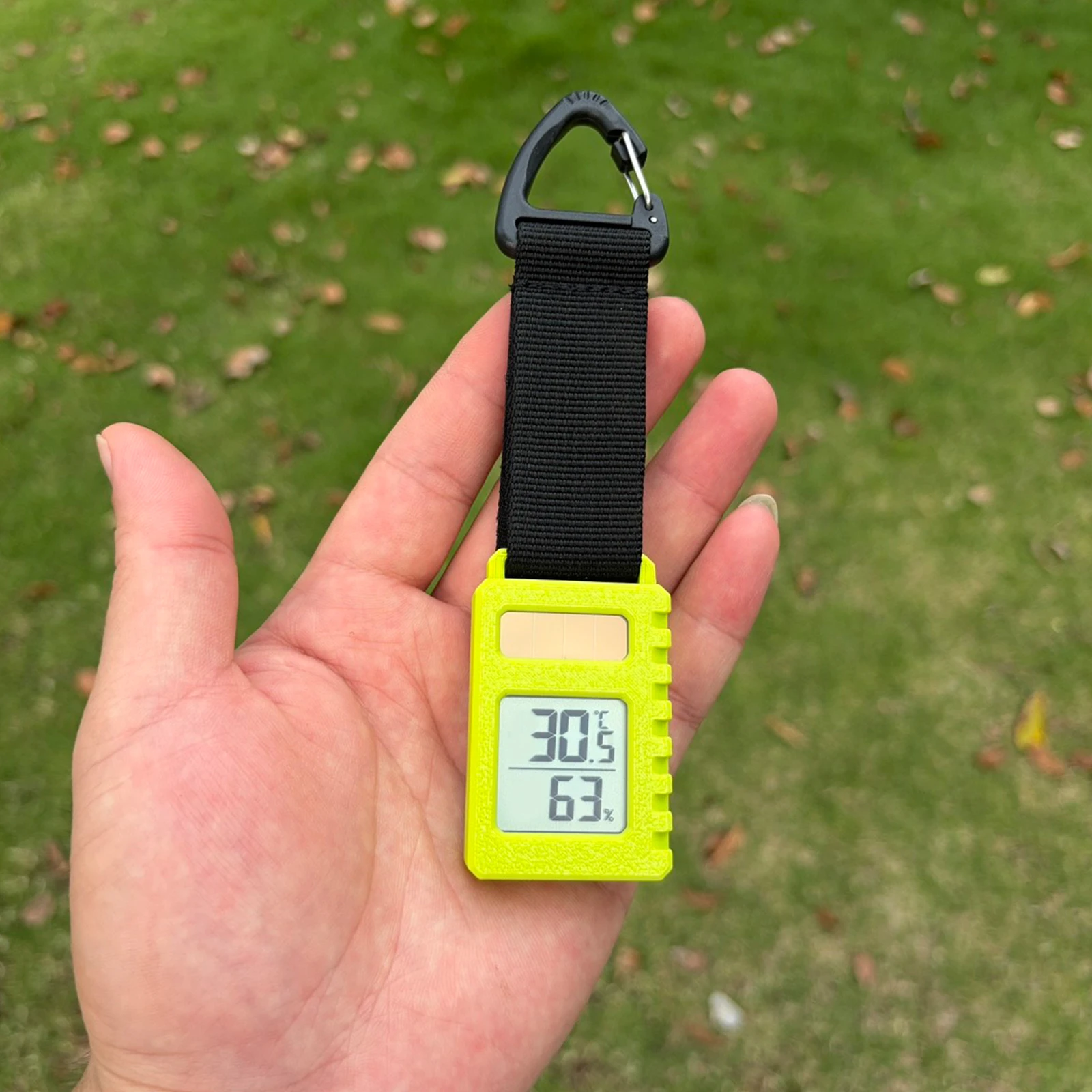 3D Printed Portable Mini Thermometers Solar Temp Humidity Meter Splash-Proof Outdoor Hygrometer Mountaineering Pendant Keychain